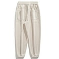 thumbnail image 3 of SOOMLON Men's Lightweight Loose Fit Sweatpants Drawstring Casual Pants Pocket Zipper Zipper Cargo Pants Leg Pants Wide Elastic Waist Sports Pants Beige XXXXXL, 3 of 3