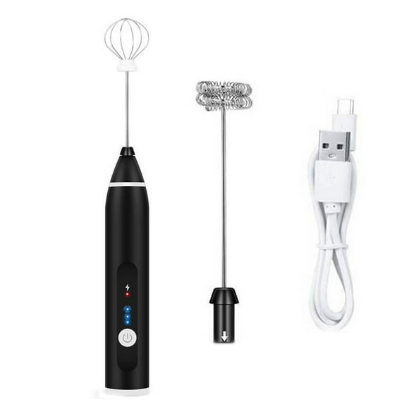 Xihbxyly Batidora de Mano de Acero Inoxidable, Motor de 3 Velocidades, Carga Usb, Agarre Ergonómico, Apto para Uso Alimentario, Fácil de Limpiar, Herramienta de Cocina Multiusos, Imprescindible para