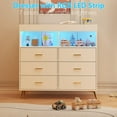 thumbnail image 4 of Ataucjin Baby Changing Table Dresser With Drawers Diaper Changing Station Baby Dresser With Power Outlet LED Light Chest Of Drawers And Cubbies Nursery Organizer For Infants Newborn, 4 of 8