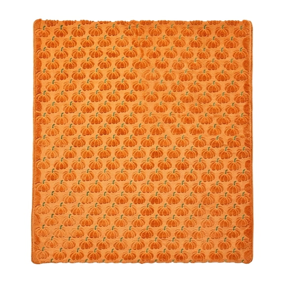 Halloween Pumpkin Throw Blanket 39×59 inch Soft Orange Plush Blanket with Cute Pumpkin Print, Fall Decor for Couch, Bed, Cozy Holiday Gift, Machine Washable