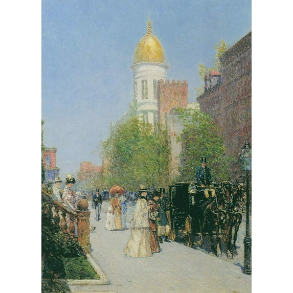 A Spring Morning-Hassam - CANVAS OR FINE PRINT WALL ART