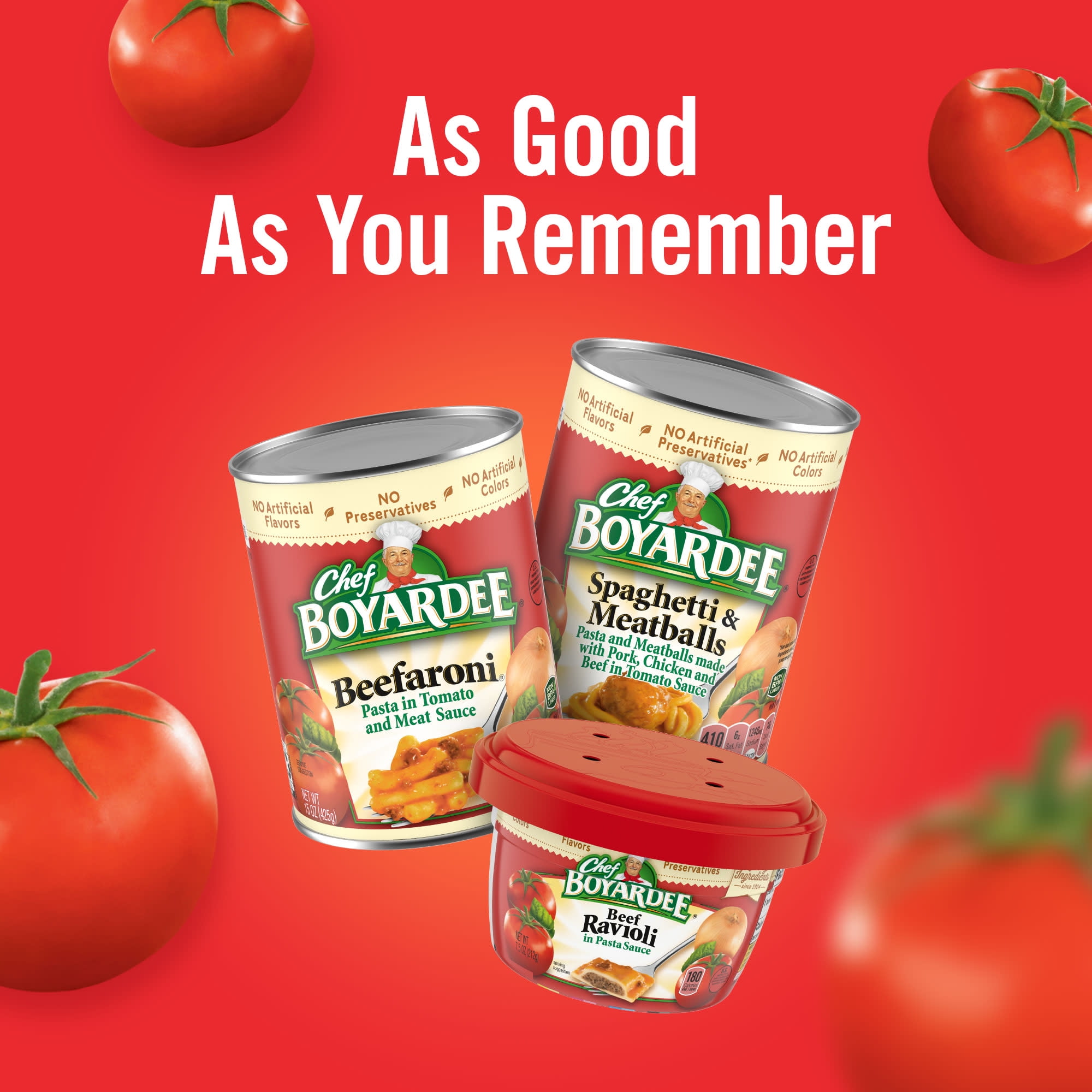 (24 pack) Chef Boyardee Beefaroni in Tomato and Meat Sauce, Ready-to-Eat Meal, 15 oz. Can