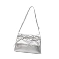 thumbnail image 4 of Bolso de mano para mujer con decoración de lazo, bolso informal elegante para mujer Plata, 4 of 8