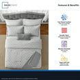 thumbnail image 4 of Mainstays King Comforter Set, All-Season, 5-Piece, Soft Silver Check, 4 of 14