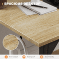 thumbnail image 4 of Lacoo Computer Desk 31 Inch Small Office Desk Modern Writing Desk with Storage Bag Work Study Table with Headphone Hook for Home Office, Oak, 4 of 7