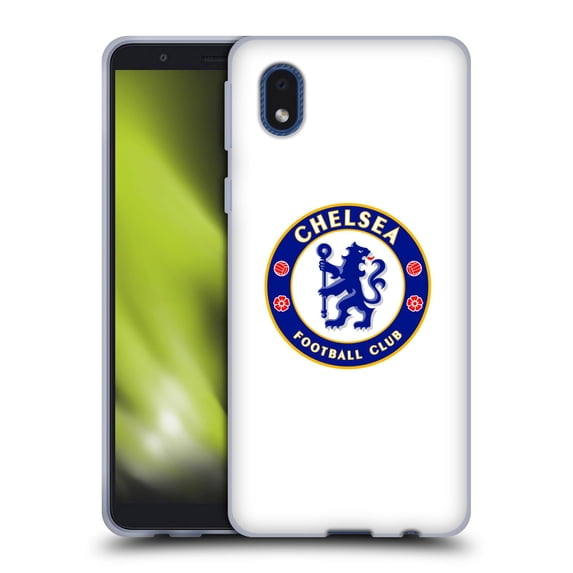 Head Case Designs Officially Licensed Chelsea Football Club Crest Plain White Soft Gel Case Compatible with Samsung Galaxy A01 Core (2020)