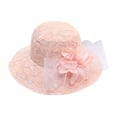 thumbnail image 3 of CHENge Womens Organza Fascinator Hat, Elegant Tea Party Wedding Wide Brim Sun Hat, 3 of 3
