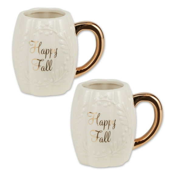 Happy Fall Pumpkin Ceramic Mug (Set Of 2)