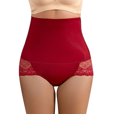 

Shapewear For Women Tummy Control Superior Quality Full Mesh Butt Waist Trainer Lingerie Shaping Pants Red S