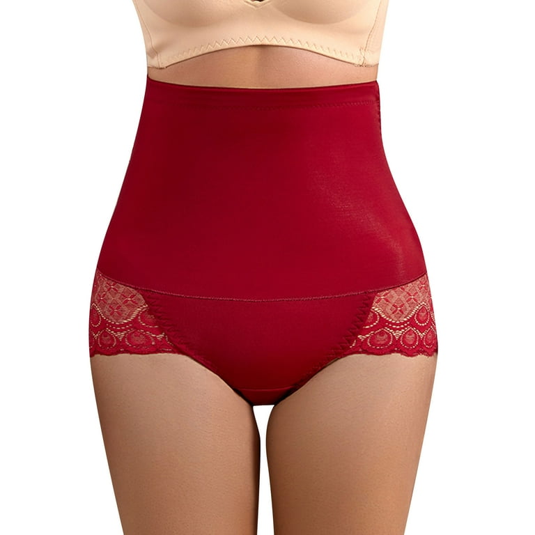Tummy Control Shapewear Thong Superior Quality Full Mesh Waist Trainer  Lingerie Body Shapers Red XL