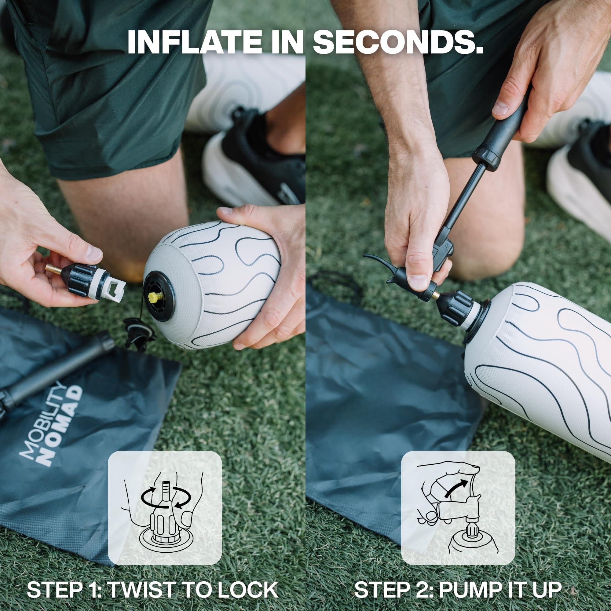 Inflatable Travel Foam Roller - Adjustable Firmness  Ultra-portable For Physical And Deep Tissue