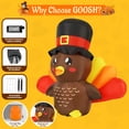 thumbnail image 7 of GOOSH Thanksgiving Inflatable 5 FT Tall Blow Up Turkey Baby Wearing Hat with Colorful Tail Feathers, Turkey Blow Up Inflatable with Lights, Inflatable Thanksgiving Decorations Clearance for Holiday, 7 of 7