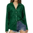 thumbnail image 2 of Ailaofu Sequin Tops for Women Sequin Top Sparkly Tops for Women Sparkle Tops for Women Casual Party Club Button Down Shirt, 2 of 6