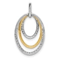 thumbnail image 3 of 14k Gold Two-tone 1/4ct. Diamond Fancy Triple Oval Pendant Charm, 3 of 4