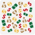 thumbnail image 2 of 1Pc Money Signs Painting Stencil Hollow Out Coins Stencil Banknotes Money Bags Drawing Template Large Money Symbols Daily Theme Stencil, 2 of 9