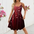 thumbnail image 4 of Valentines Dress for Women Sleeveless Love Heart Print Dresses 2026 Spring A-Line Strapless Cocktail Punk Dress Wine M, 4 of 4