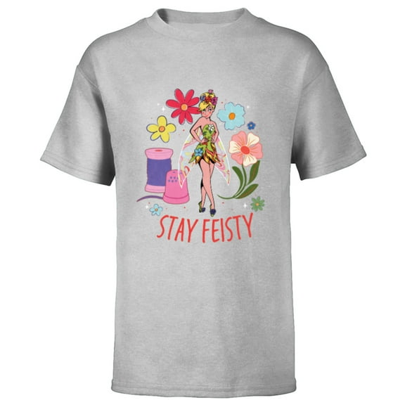 Disney Princess Tinker Bell Stay Feisty - Short Sleeve T-Shirt for Kids - Customized-Athletic Heather