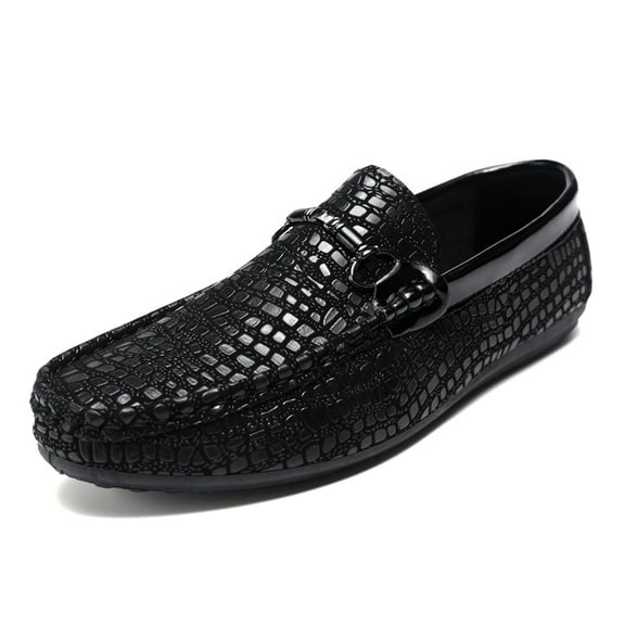Men's Casual Loafers Slip On Leather Shoes Comfortable Lightweight Driving Shoes Male Moccasins Classic Penny Loafer Flats Boat Shoes Outdoor Walking Shoes