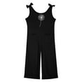 thumbnail image 3 of JIAYUE Boys Girls Jumpsuits V-Neck Kids Sleeveless Bow Shoulder Strap Long Straight Pants With Pocket Leisure Children Rompers, 3 of 4