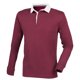 thumbnail image 1 of Front Row - Polo de manga larga con cuello blanco Modelo Rugby Premium hombre caballero (Vino), 1 of 2