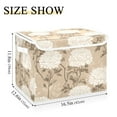 thumbnail image 3 of Classy Chrysanthemum on Beige Large Storage Bins with Linen Collapsible Lid Storage Box 16.7 x 12.6 x 11.8in, 3 of 7