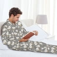 thumbnail image 6 of Sikiie Herd of ducks Print Mens Pajama Set, Soft Warm Long Sleeve Sleepwear, Cozy Button-Down Pjs for Men-Large, 6 of 7