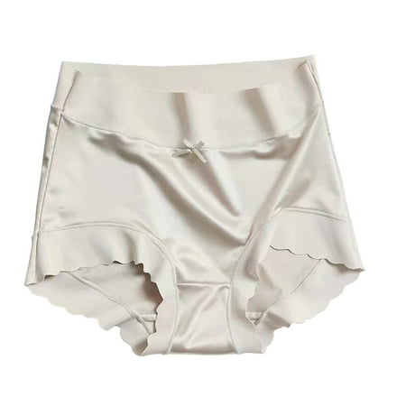 Women s High Waist Panties Womens Premium Satin Ice Silk High Waist Panties Satin Ice Silk Seamless Shaping Briefs Ice Silk High Waist Pantie  Women s Panties M