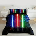 thumbnail image 2 of jejeloiu Gradient Light Fashion Games Full Size Comforter Sets,Galaxy Starry Sky Bedding Comforter Set,Red Blue Green Bedding Sets For Teens,Luxury Bedroom Decor Reversible,3-Piece, 2 of 8