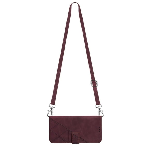 K-Lion Wallet Case Fit for Samsung Galaxy A13 4G,Business Embossed PU Leather Crossbody Cover with Shoulder Strap,Magnetic Closure Flip Holder Card Slots Shockproof Slim Phone Case,Winered