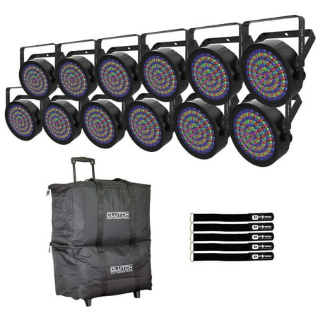 Chauvet DJ SlimPAR 64 RGBA ILS Compact Quad-Color LED Par Wash Light 12-Pack with Bags Package