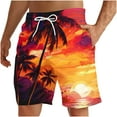 thumbnail image 2 of Cameland Men's Casual Printed Drawstring Trouser Beach Shorts Pants with Pocket, 2 of 4