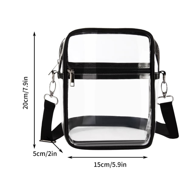 Clear Stadium Approved Crossbody Bag - Transparent PVC Purse For Concerts & Events