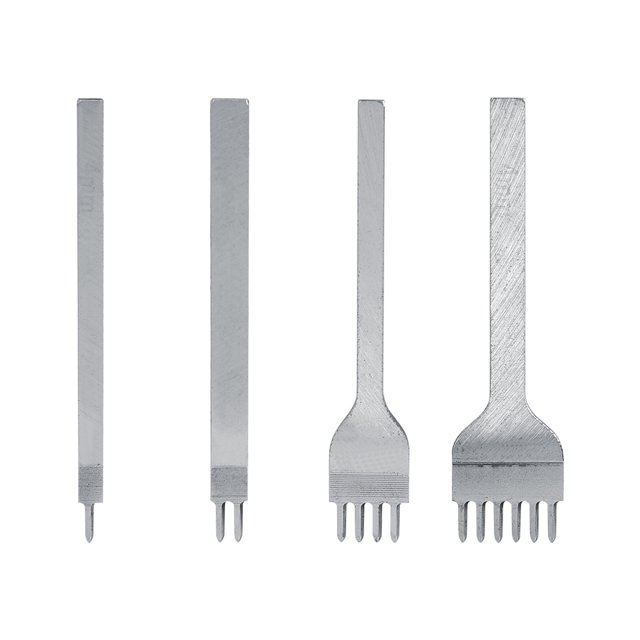 4Pcs 4mm Prong Leather Craft Herramientas Herramienta de mano Punzones de costura Punch Tool Herramientas de cuero