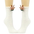 thumbnail image 3 of Kamentoy Socks For Women Christmas Thick Coral Fleece Fuzzy Mid Calf Crew Socks Soft Warm Plush Sleep Socks for Ladies Fall Winter Indoor Lounging Rest Christmas Holiday, 3 of 6