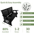 thumbnail image 3 of HDPE Patio Glider, Poly Lumber Weather-Resistant Outdoor Glider Bench, for Patio, Porch, Yard, 2-Seaters, Black, 3 of 6