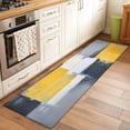 thumbnail image 2 of 2'x6' Rug Runners for Hallways Kitchen, Yellow Gray Non Slip Entryway Beside Floor Carpet Runner, Modern Abstract Oil Painted Washable Laundry Room Bedroom Throw Rugs Mat for Family Pet, 2 of 8