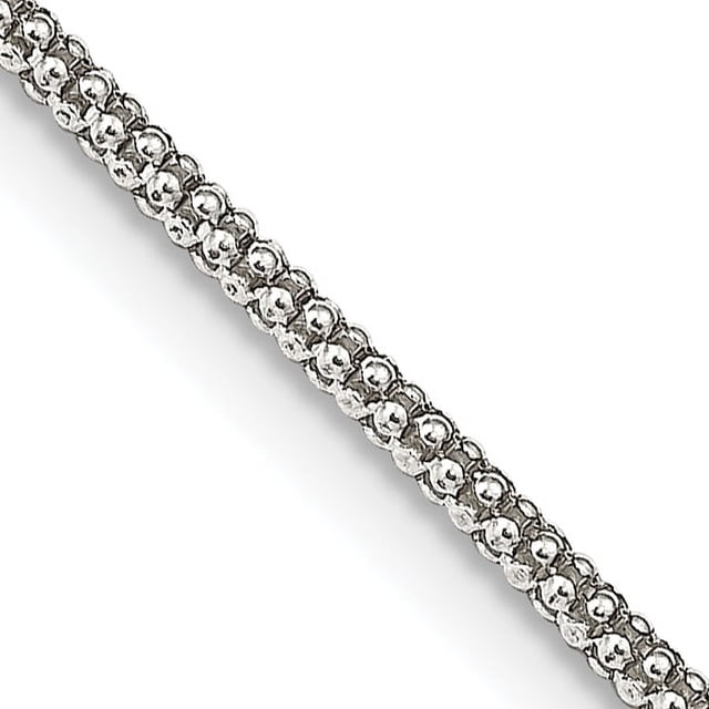 925 Sterling Silver 1.6mm Corona Chain Necklace Pendant Charm Mesh Popcorn