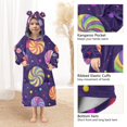 thumbnail image 3 of FORMRS Wearable Blanket Hoodie with Sleeves for Kids Cozy Flannel Sweatshirt, Candy Cosmic Swirls, 3 of 7