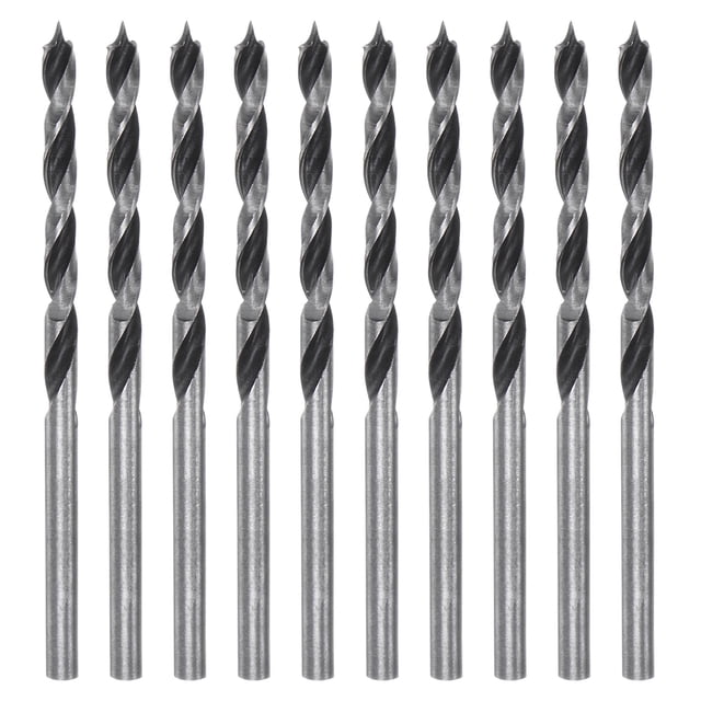 Uxcell 10Pcs Brocas de Punta de Brad 3mm Corte Preciso con Punta de Brad para Maderas, Plástico, Goma