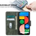 thumbnail image 4 of Google Pixel 5 Case, Retro Wallet Folio Flip Leather Magnetic Buckle Slim Back Cover Built-in Card Holder Slot and Stand for Google Pixel 5 (Green), 4 of 14