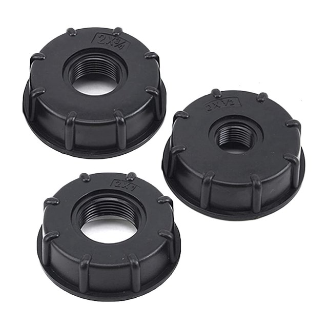 Adaptador Ibc de 3 piezas 2x1 pulgadas 2x1/2 pulgadas 2x3/4 pulgadas para conector de manguera de jardín Afortunado Sencillez