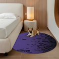 thumbnail image 2 of Halloween Round Area Rug 3.3Ft Washable Circle Rugs for Dining Room Table, Fall Horror Spooky Bats Gradient Black Purple Non-Slip Carpet Floor Mats Indoor Outdoor Carpet Runner Aesthetic Home Decor, 2 of 8