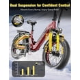 thumbnail image 5 of Heybike Ranger 3.0 Pro 90-Mile Folding Electric Bikes for Adult, 20"x4.0" Fat Tire Ebike with Full Suspension, Smart TFT Display & NFC/APP Controlled, Green, 5 of 9