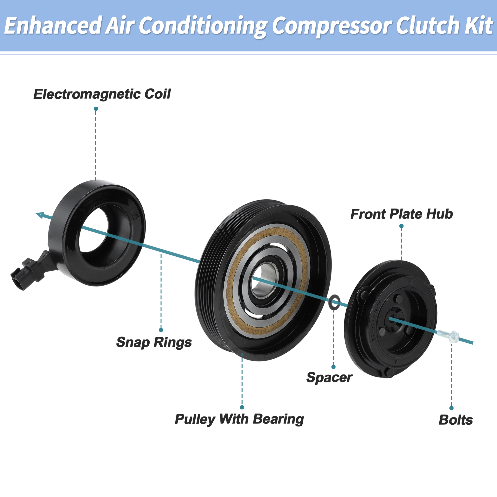 Unique Bargains AC Compressor Clutch Kit for Dodge Nitro