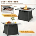 thumbnail image 4 of Gymax Set of 7 Patio Furniture Set w/ 35'' Propane Gas Fire Pit Table & Waterproof Cover Turquoise, 4 of 7