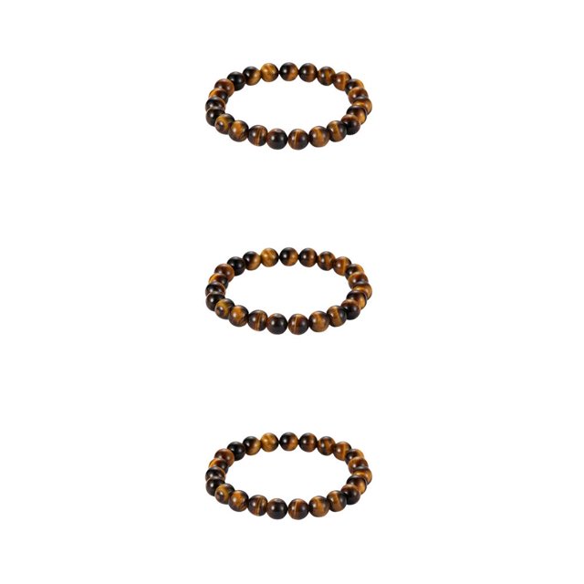 Minnieouse Tiger Eye Bracelet Wear-resistant Natural Stone Elastic Round Bracelets Bead Energy Rope Jewelry for Women Type1