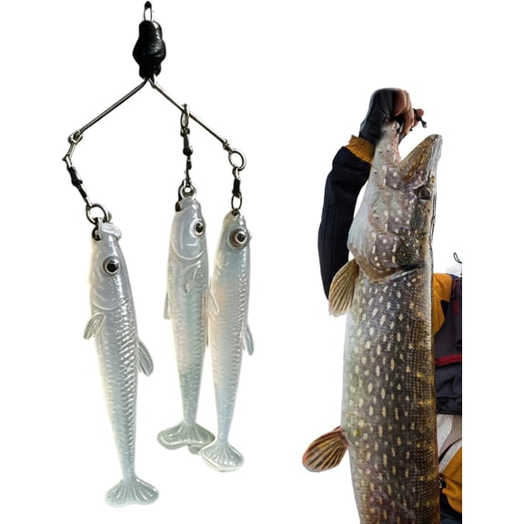 Umbrella Lure, Flexible Wire T Tail 5 Arm Alabama Swimbait Rig for Freshwater Saltwater Bass Fishing Lure Predator Casting Tackle (1-Set, Mixed)