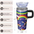 thumbnail image 3 of 20OZ Insulated Unicorn Cup with Handle and Straw Double Wall Stainless Steel Tumbler Travel Mug Maintains Drink Temperature Perfect Presents for Women Mom Friends on Birthday Christmas Thanksgiving, 3 of 6