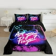 thumbnail image 2 of Manfei Gamer Gaming Full Size Comforter Sets,Modern Gamepad Bedding Comforter Set,Pink Glitter Print Bedding Sets For Teens,Breathable Home Decor Reversible,3-Piece, 2 of 8