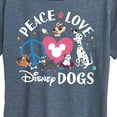 thumbnail image 3 of Disney Classics - Cats & Dogs - Peace Love Disney Dogs - Women's Short Sleeve Graphic T-Shirt, 3 of 5